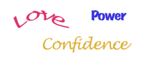 words in colour, love power confidence