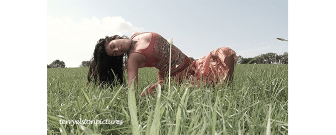 the new year girl in grass